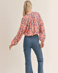 Floral Tie Front Top