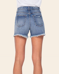 High Waist Distressed 90's Denim Shorts