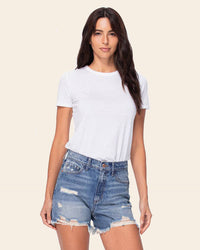 High Waist Distressed 90's Denim Shorts