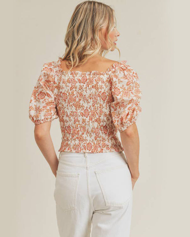 Smocked Swiss Dot Top