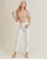 Smocked Swiss Dot Top
