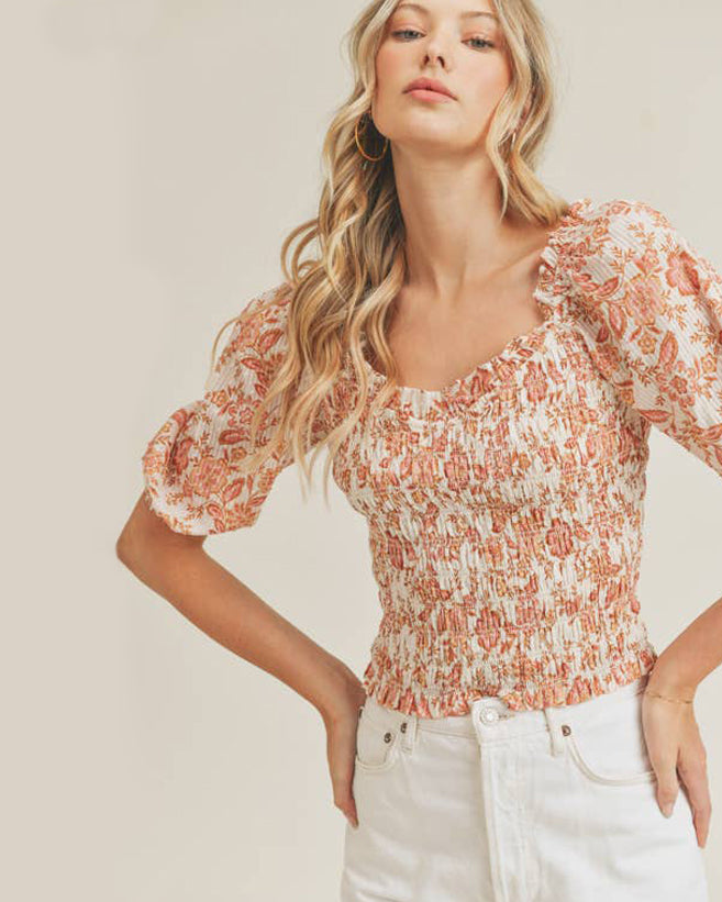 Smocked Swiss Dot Top