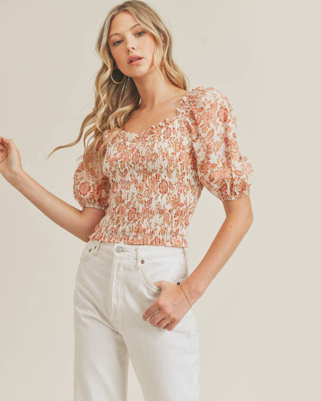 Smocked Swiss Dot Top