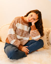 Contrast Stripe Sweater - Brown