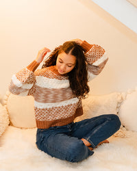 Contrast Stripe Sweater - Brown