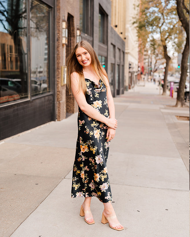 Floral Cowl Neck Midi Dress Sas and Rose Floral Cowl Neck Midi Dress Sas and Rose