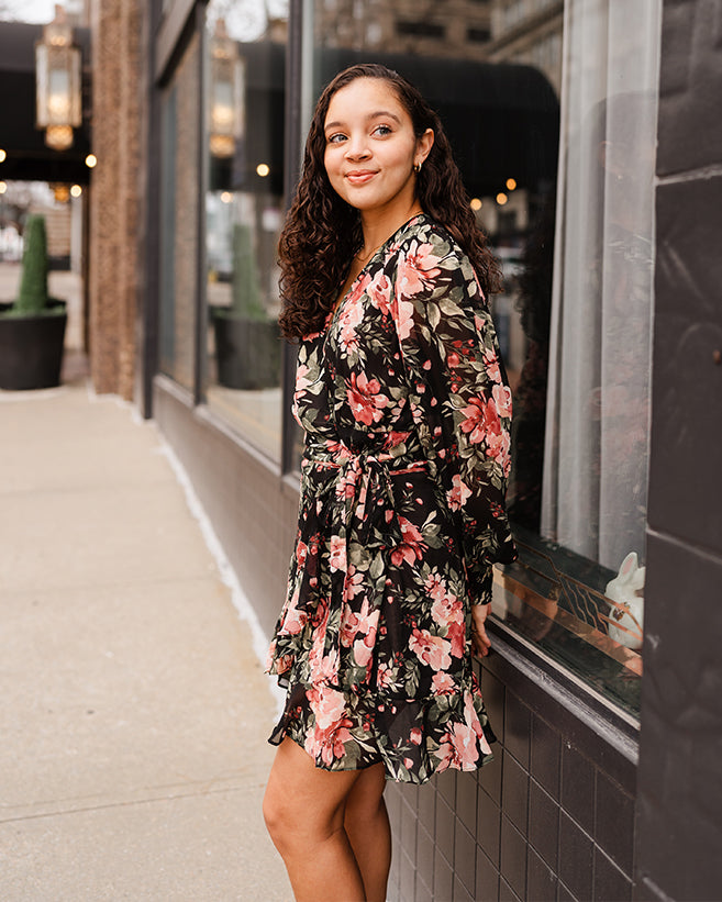floral wrap dresses Night Garden Floral Wrap Dress – Sas and Rose