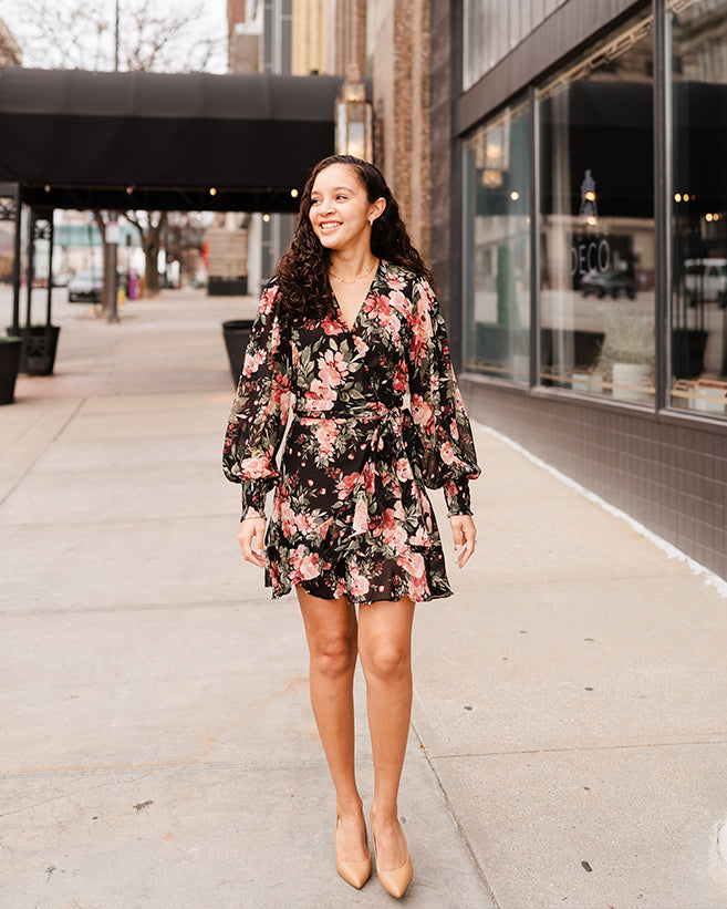 floral wrap dresses Night Garden Floral Wrap Dress – Sas and Rose