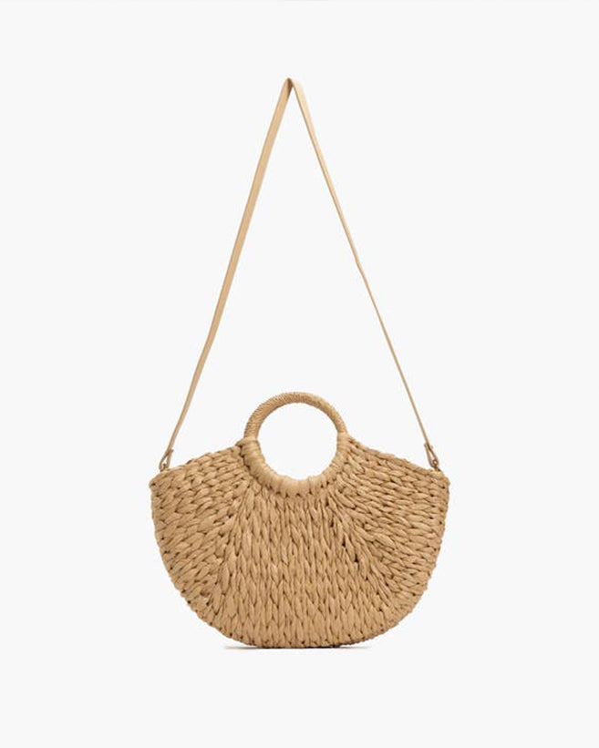 Half Moon Staw Tote Bag