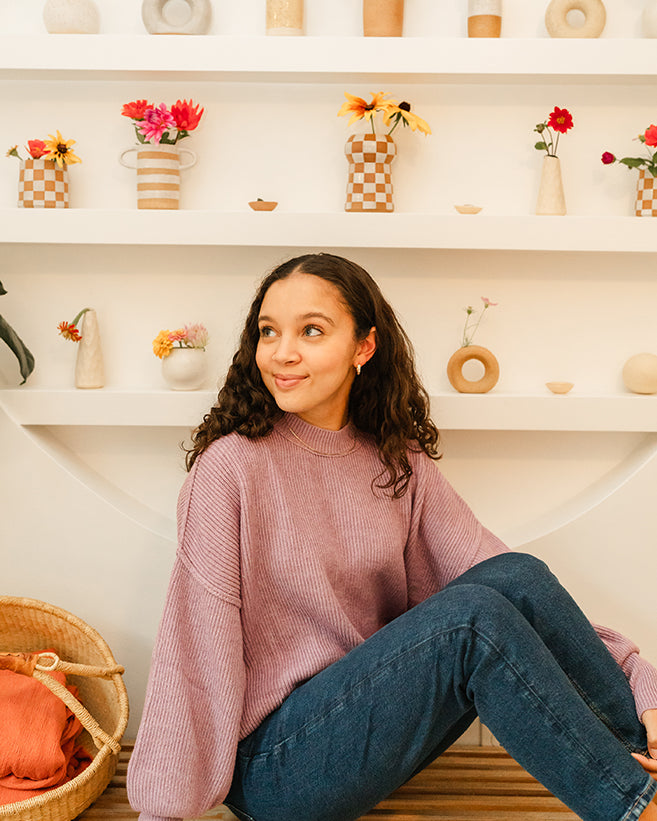 lavender pullover sweater