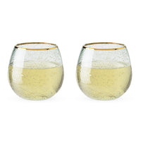 Gold Rim Bubble Wine Glass Set
