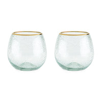 Gold Rim Bubble Wine Glass Set
