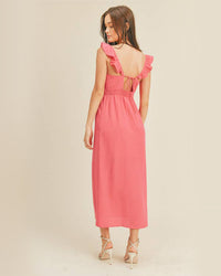 Pink Ruffle Strap Dress